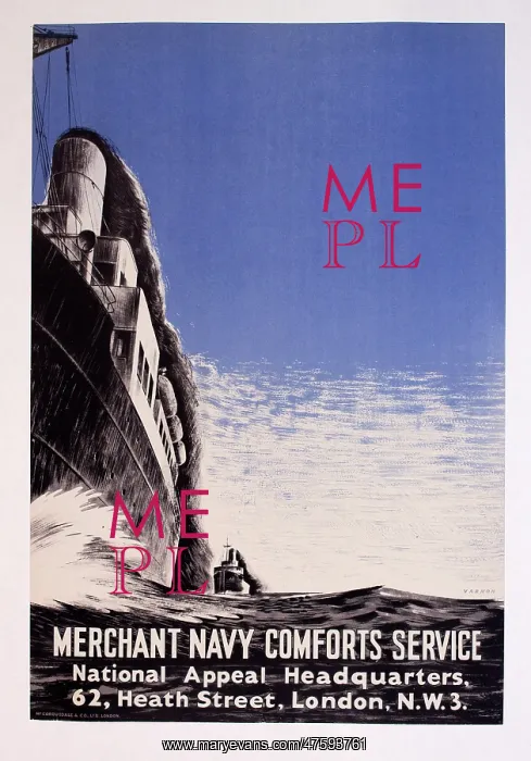 : WW2 poster, Merchant Navy Comforts Service : WW2 poster, Merchant Navy Comforts Service