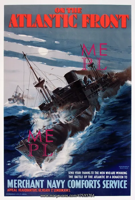 : WW2 poster, Merchant Navy Comforts Service : WW2 poster, Merchant Navy Comforts Service