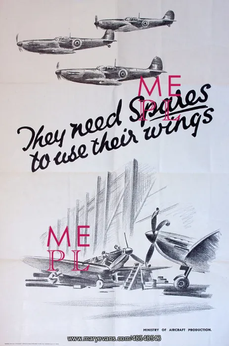 : WW2 poster, They need spares to use their wings : WW2 poster, They need spares to use their wings