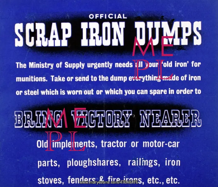 : WW2 poster, Official scrap iron dumps : WW2 poster, Official scrap iron dumps