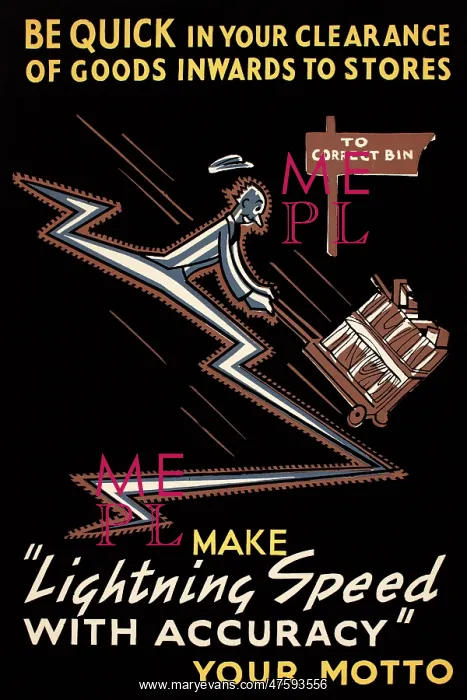 : WW2 poster, Be quick in your clearance of goods : WW2 poster, Be quick in your clearance of goods