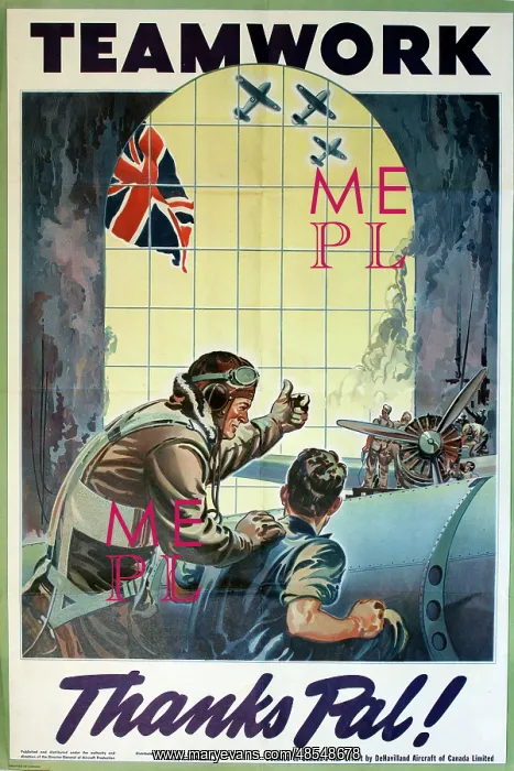 : WW2 poster, Teamwork -- Thanks Pal! : WW2 poster, Teamwork -- Thanks Pal!