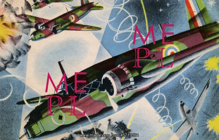 : WW2 - RAF Bombing raid over Germany - stylised image : WW2 - RAF Bombing raid over Germany - stylised image