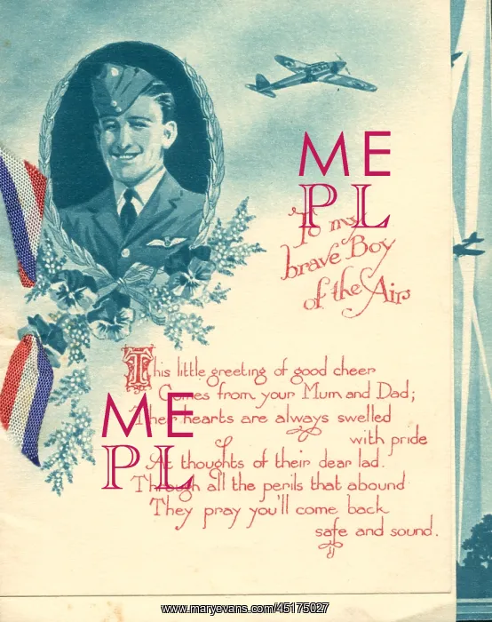 : WW2 R.A.F. Greetings Card : WW2 R.A.F. Greetings Card