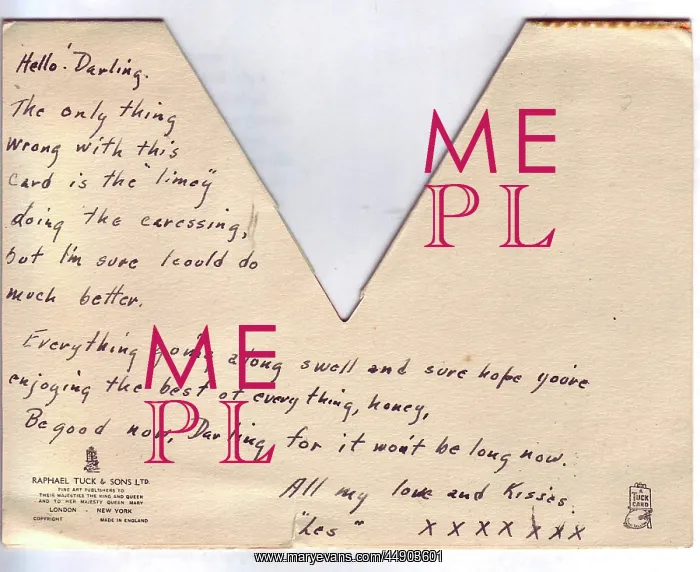  : WW2 Valentine's Day card, message on back