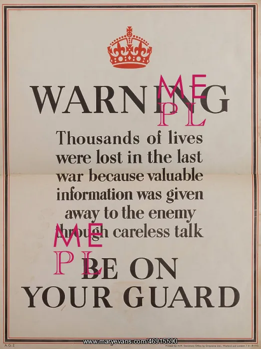  : WW2 - Warning - Be on your guard