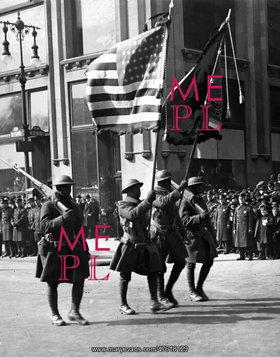 : WWI, 369th Infantry Marching, NYC, 1919 : WWI, 369th Infantry Marching, NYC, 1919
