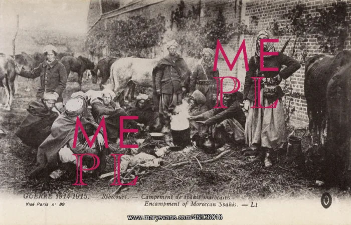 : WWI - Camp of Moroccan Spahis (Colonial Cavalry Unit) : WWI - Camp of Moroccan Spahis (Colonial Cavalry Unit)