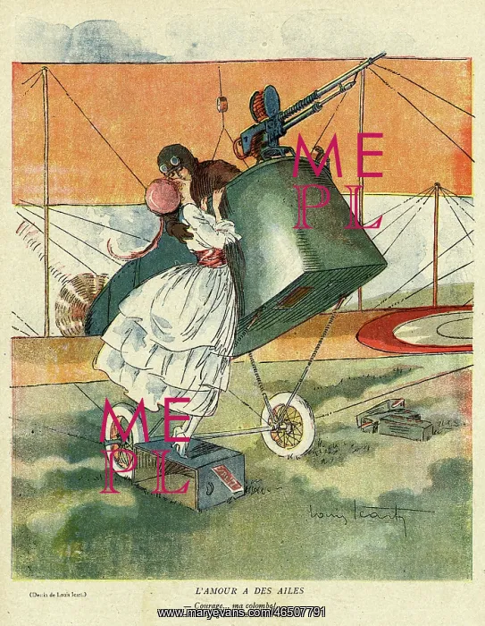 : WWI cartoon - Love has wings : WWI cartoon - Love has wings