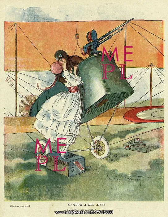 : WWI cartoon - Love has wings : WWI cartoon - Love has wings