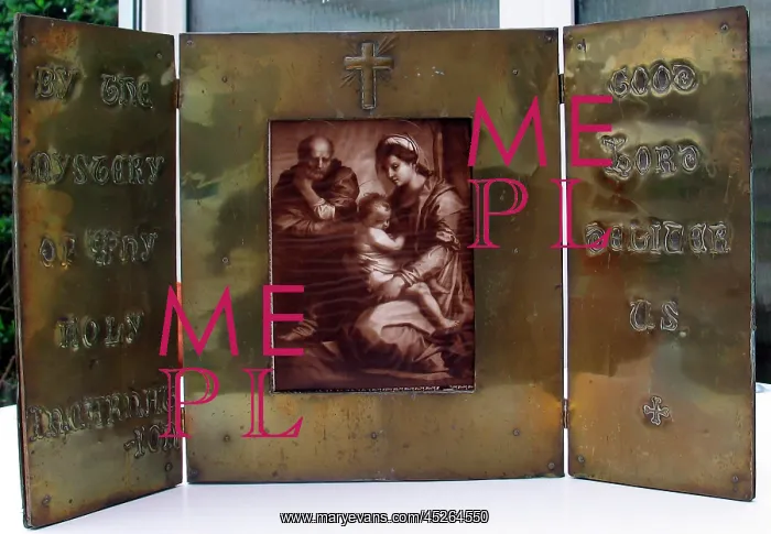 : WWI hand-crafted and embossed triptych : WWI hand-crafted and embossed triptych