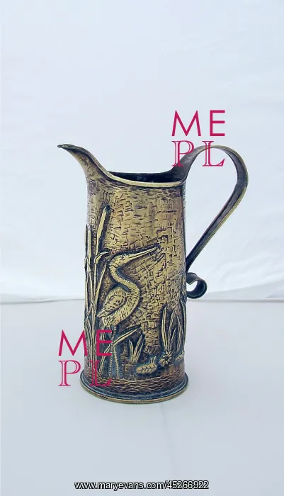 : WWI jug fabricated from an 18 pounder shell case : WWI jug fabricated from an 18 pounder shell case