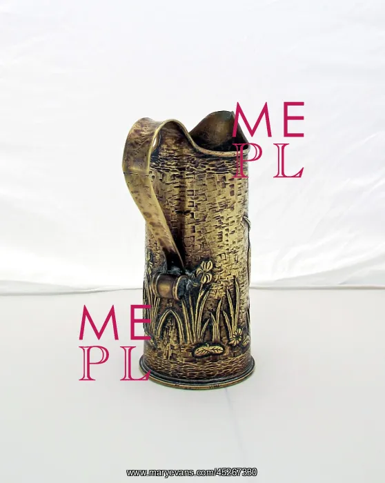 : WWI jug fabricated from an 18 pounder shell case : WWI jug fabricated from an 18 pounder shell case