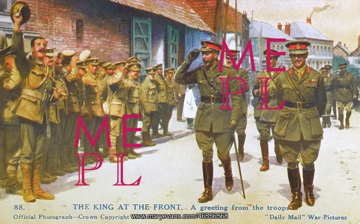 : WWI - King George receives a greeting from the troops : WWI - King George receives a greeting from the troops
