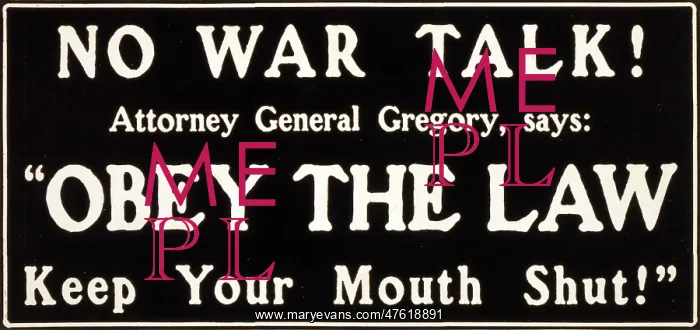 : 'WWI, 'No War Talk!', 1917' : 'WWI, 'No War Talk!', 1917'