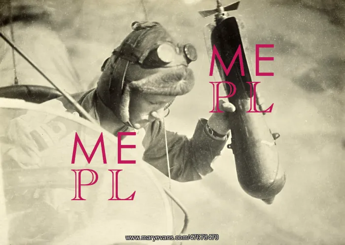 : WWI, Pilot Dropping Bomb by Hand : WWI, Pilot Dropping Bomb by Hand