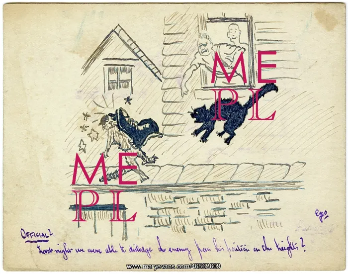 : WWI postcard drawn by George Ranstead : WWI postcard drawn by George Ranstead