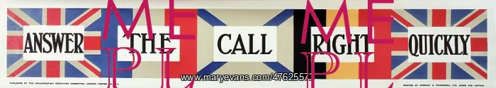 : WWI Poster, Answer The Call Right Quickly : WWI Poster, Answer The Call Right Quickly