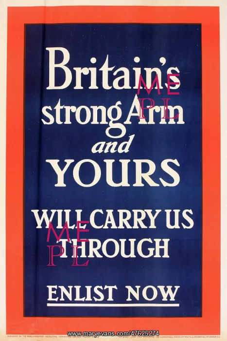 : WWI Poster, Britain's Strong Arm and YOURS : WWI Poster, Britain's Strong Arm and YOURS