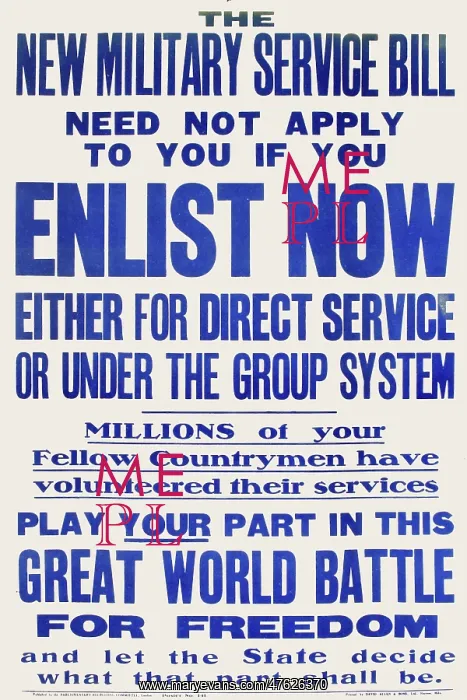 : WWI Poster, Enlist Now : WWI Poster, Enlist Now