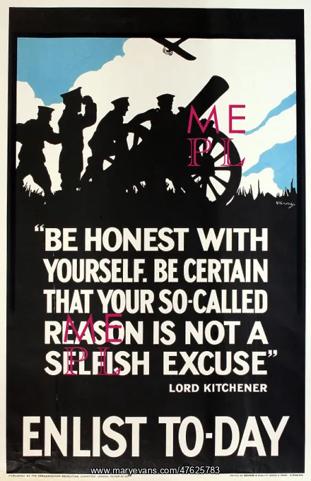 : WWI Poster, Enlist Today : WWI Poster, Enlist Today