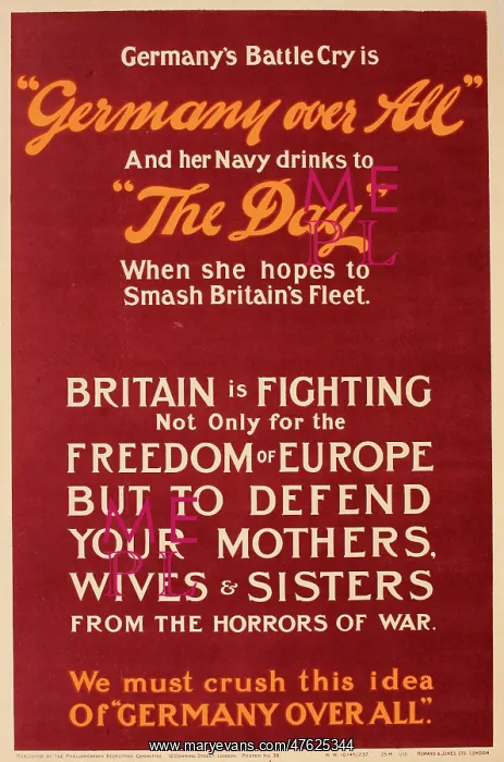 : WWI Poster, Germany over All : WWI Poster, Germany over All