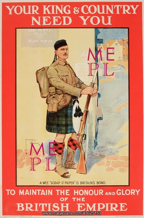 : WWI Poster, Your King & Country Need You : WWI Poster, Your King & Country Need You