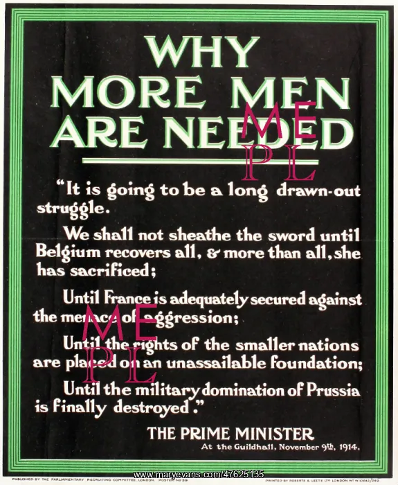 : WWI Poster, Why More Men Are Needed : WWI Poster, Why More Men Are Needed