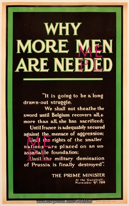 : WWI Poster, Why more men are needed : WWI Poster, Why more men are needed