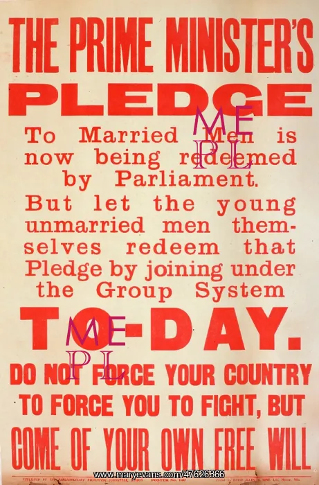 : WWI Poster, The Prime Minister's Pledge : WWI Poster, The Prime Minister's Pledge