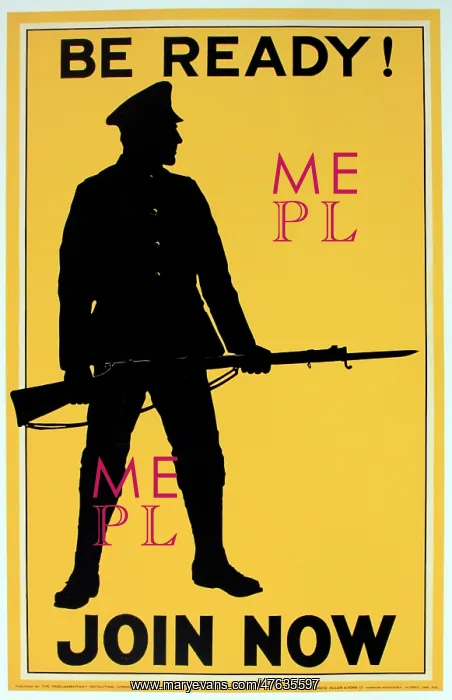 : WWI Poster, Be Ready! Join Now : WWI Poster, Be Ready! Join Now