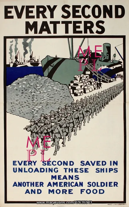 : WWI Poster, Every Second Matters : WWI Poster, Every Second Matters