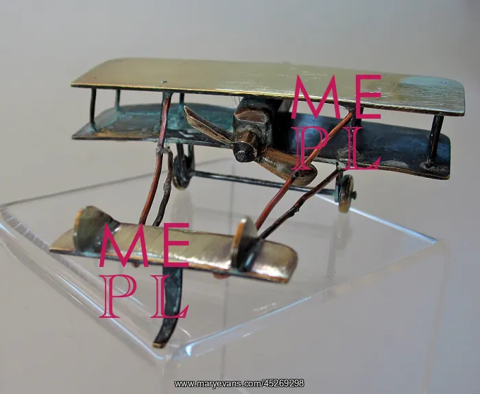 : WWI Trench Art Pusher biplane : WWI Trench Art Pusher biplane