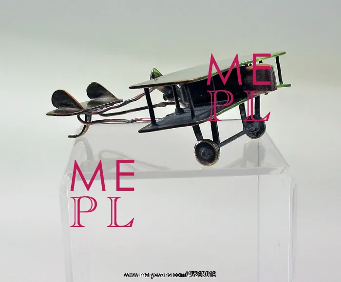: WWI Trench Art Pusher biplane : WWI Trench Art Pusher biplane