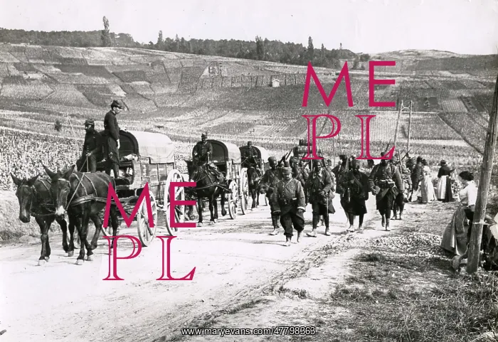 : WWI: troops from Senegal, marching near Rheims : WWI: troops from Senegal, marching near Rheims