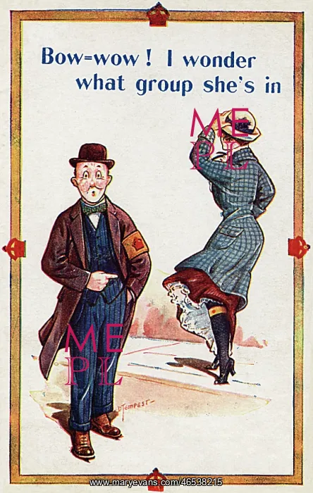 : WWI - Wearing a Derby Armlet - Comic Postcard : WWI - Wearing a Derby Armlet - Comic Postcard