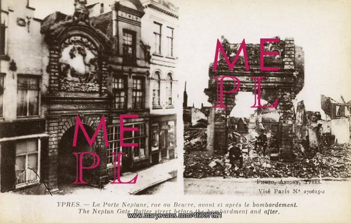 : WWI - Yres, Belgium - Before and After - Neptune Gate : WWI - Yres, Belgium - Before and After - Neptune Gate