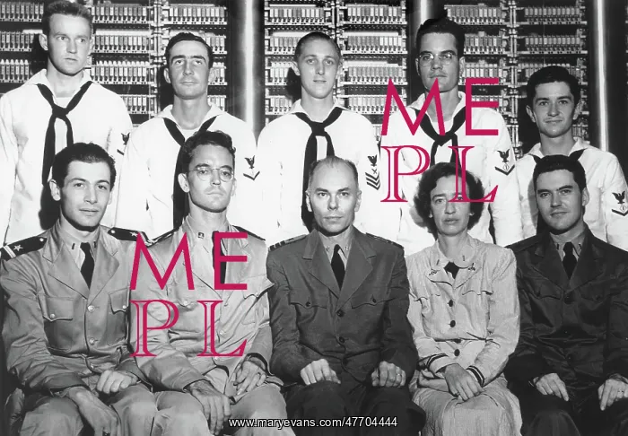 : WWII, Grace Hopper with Harvard Mark 1 Computer, 1944 : WWII, Grace Hopper with Harvard Mark 1 Computer, 1944