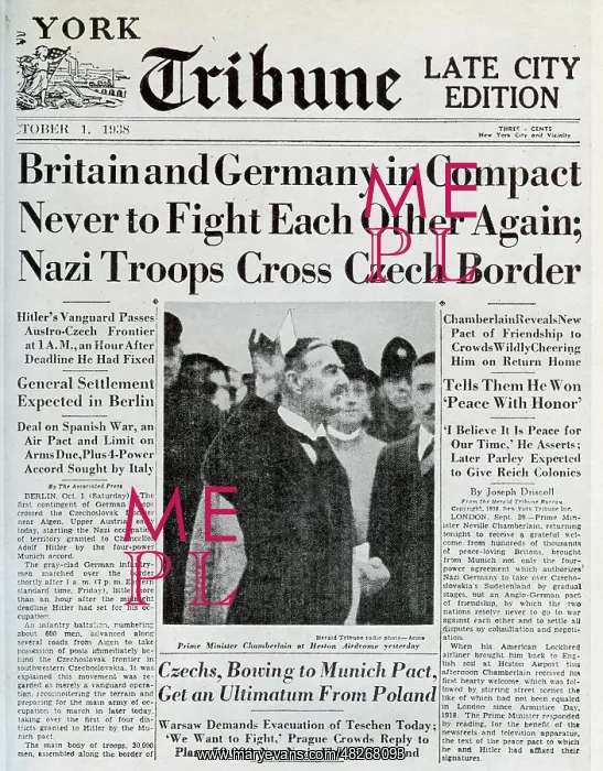 : WWII Newspaper Headline, Britain and Germany in compact : WWII Newspaper Headline, Britain and Germany in compact