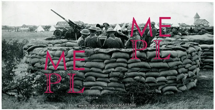 : WWII September 1939 Circular sandbag redoubt : WWII September 1939 Circular sandbag redoubt