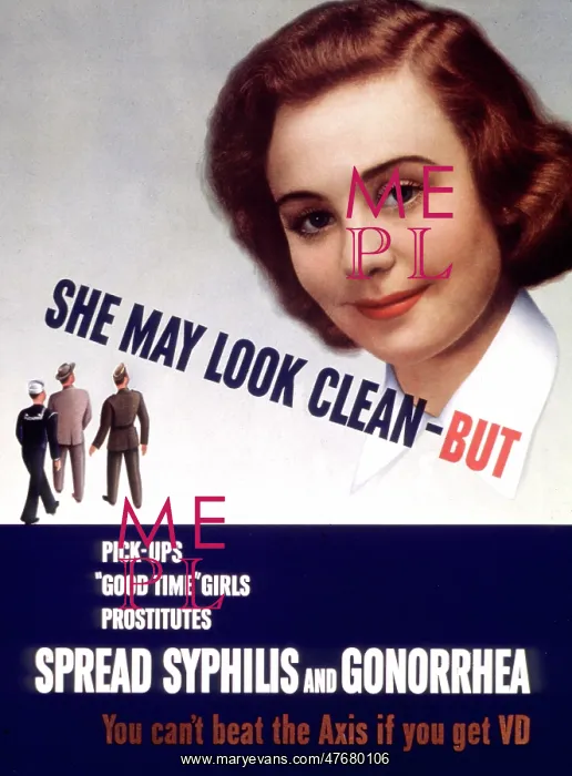 : WWII STD Poster, She May Look Clean - BUT : WWII STD Poster, She May Look Clean - BUT
