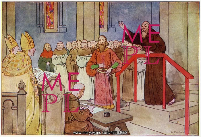 : Wycliffe explains his thoughts before the Archbishop : Wycliffe explains his thoughts before the Archbishop