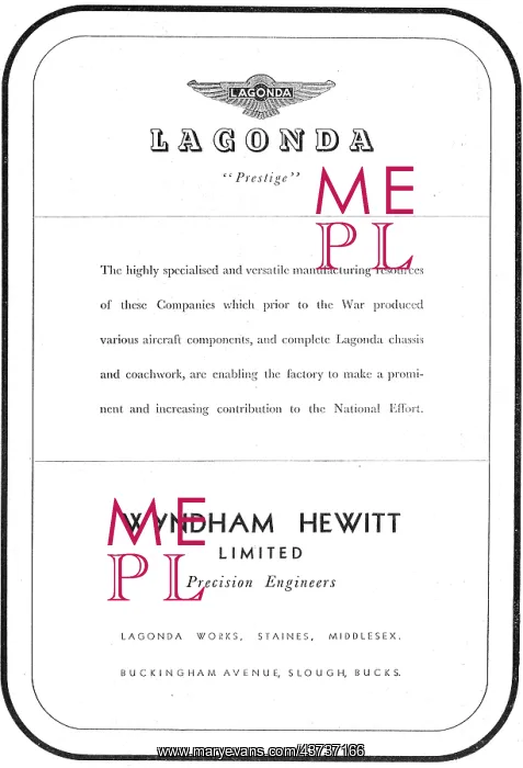 : Wyndham Hewitt Precision Engineering Lagonda Works : Wyndham Hewitt Precision Engineering Lagonda Works