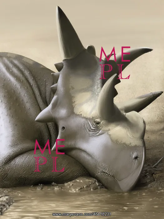 : Xenoceratops foremostensis relaxing in a mud puddle : Xenoceratops foremostensis relaxing in a mud puddle