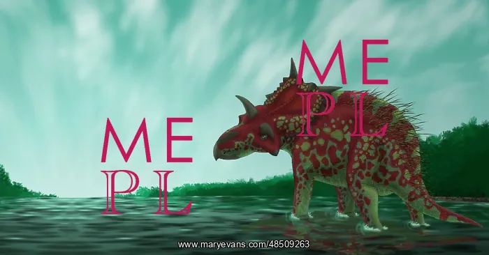 : A Xenoceratops in the shallow waters of a prehistoric river : A Xenoceratops in the shallow waters of a prehistoric river