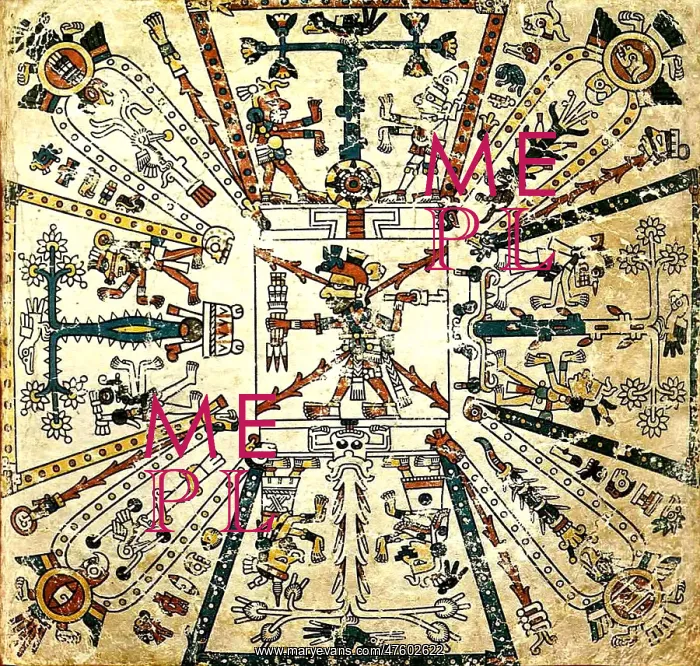 : Xiuhtecuhtli, Aztec God of Fire, Codex Fej?rviry-Mayer, 15th : Xiuhtecuhtli, Aztec God of Fire, Codex Fej?rviry-Mayer, 15th