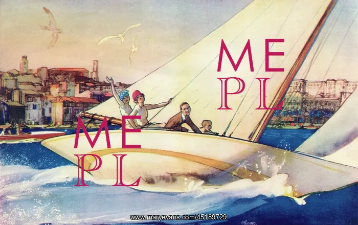 : Yachting at Cannes by Edmund Blampied : Yachting at Cannes by Edmund Blampied