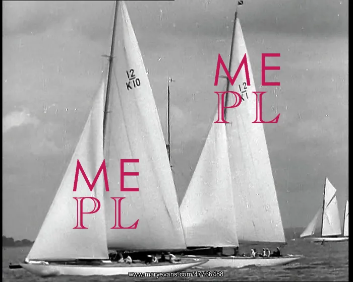 : Two Yachts Single-Masted Viewed Side On With : Two Yachts Single-Masted Viewed Side On With