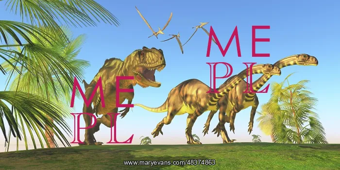 : A Yangchuanosaurus chasing two Massospondylus dinosaurs : A Yangchuanosaurus chasing two Massospondylus dinosaurs