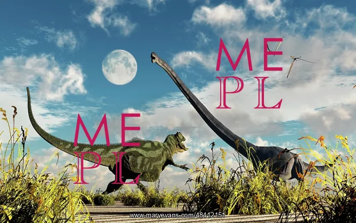 : A Yangchuanosaurus dinosaur confronting an Omeisaurus : A Yangchuanosaurus dinosaur confronting an Omeisaurus